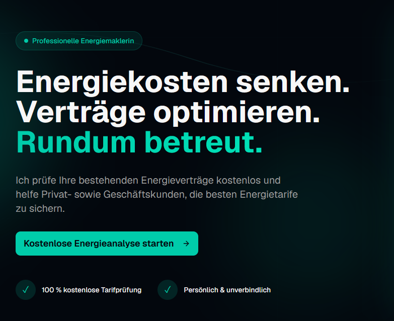 Screenshot der StromtarifeCheck Website
